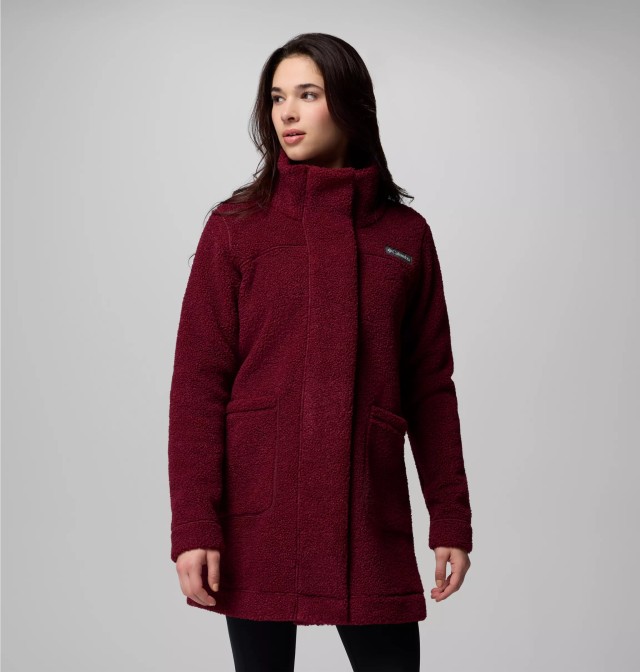 Columbia Panorama™ Long Jacket Γυναικείο Παλτο Μπορντό
