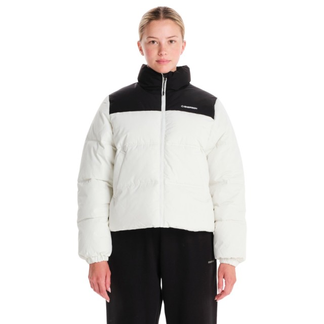 Emerson Womens Puffer Jacket Γυναικείο Μπουφάν Ασπρο Μαυρο