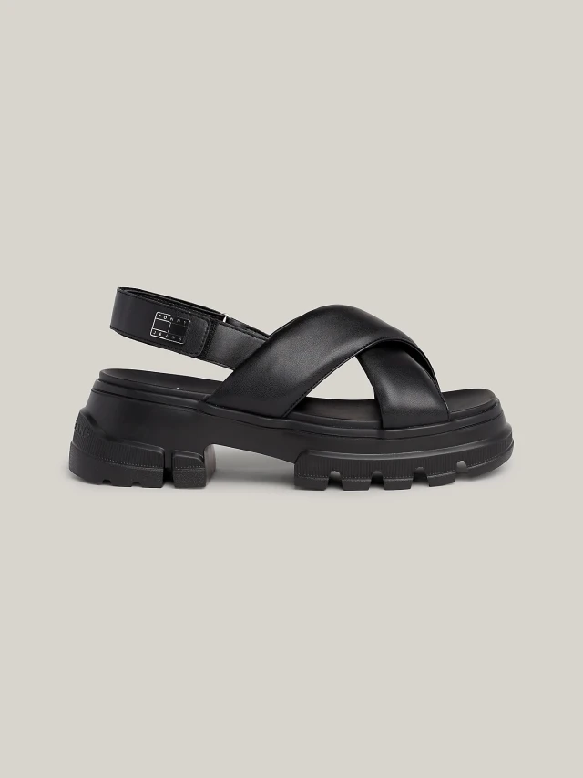 Tommy Hilfiger Tjw Chunky City Sandal Γυναικεία Σανδάλια Μαύρα