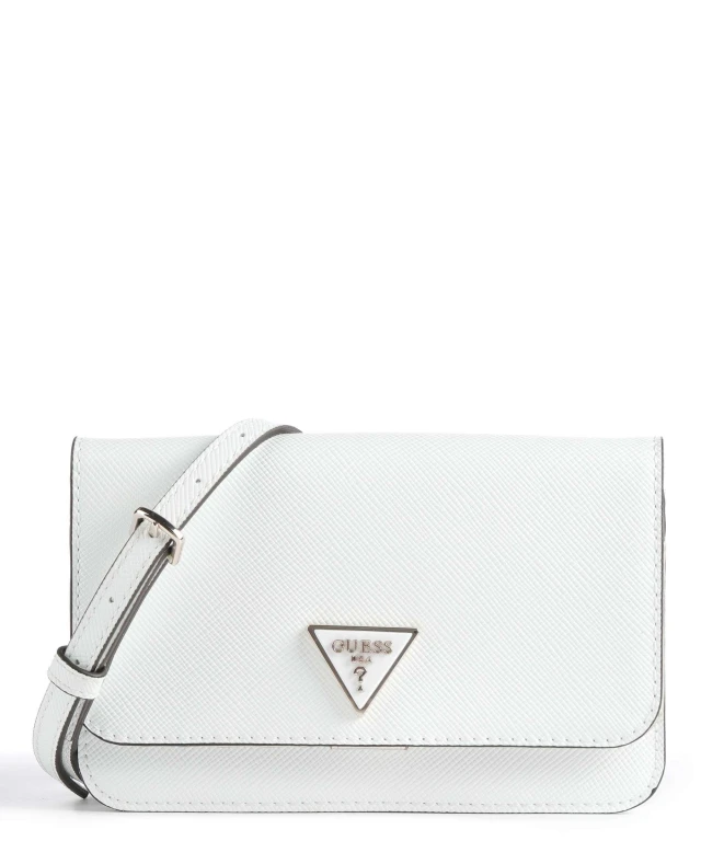 Guess Noelle Xbody Flap Organizer Γυναικεία Τσάντα Λευκή