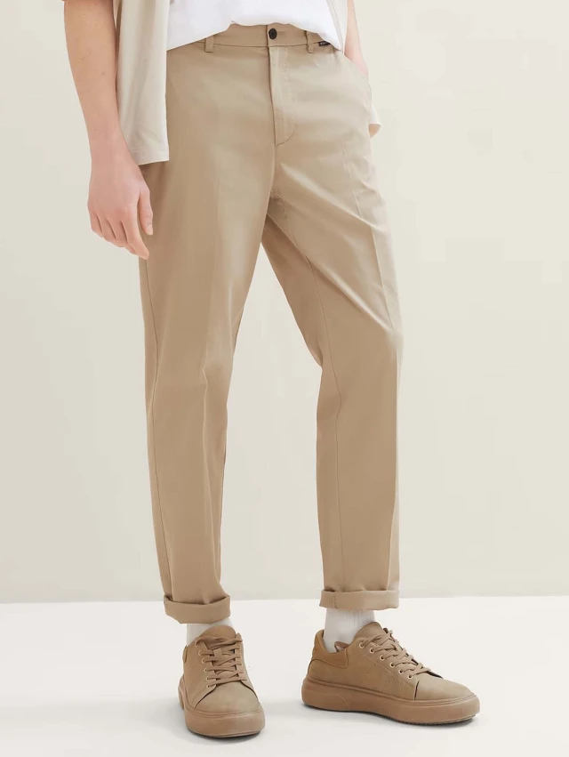 Τom Tailor Regular Tapered Chino Ανδρικό Παντελόνι Chino Μπεζ