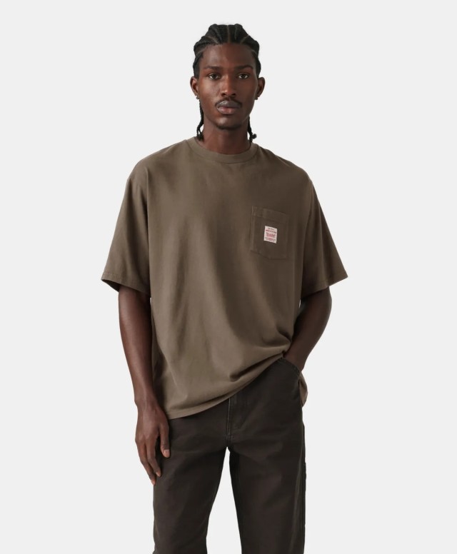 Levis SS WORKWEAR TEE BROWNS Ανδρικη Μπλουζα Καφε