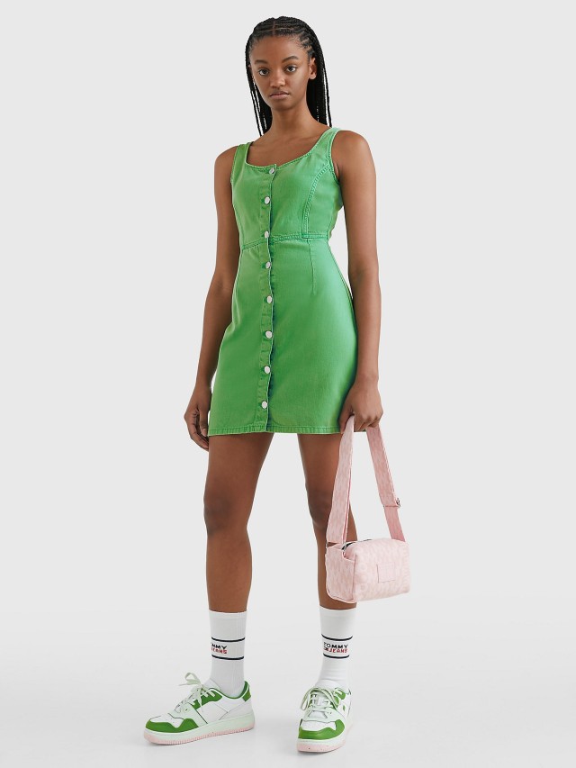 Tommy Hilfiger Slim Dress Bf Bg7005 Γυναικείο Φόρεμα Πράσινο