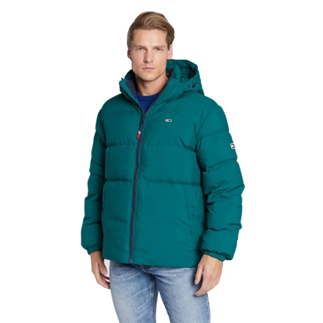 Tommy Hilfiger Tjm Essential Down Jacket Ανδρικο Μπουφαν Πρασινο