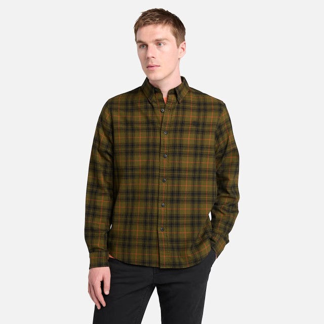 Timberland Solucell Plaid Shirt Dark Sapphire Yd Ανδρικό Πουκάμισο Πράσινο