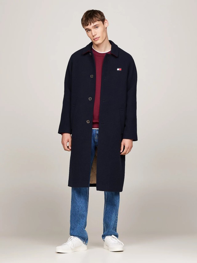 Tommy Hilfiger Tjm Wool Coat Ανδρικό Παλτό Μπλε