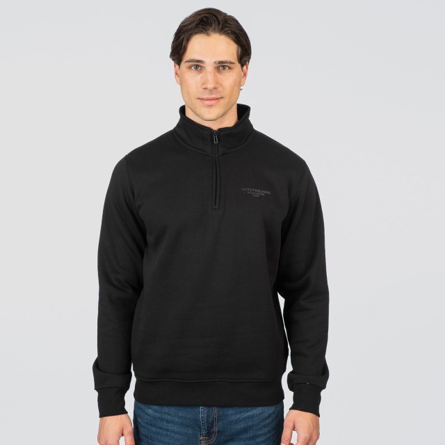 REBASE HALF-ZIP Φουτερ Μαυρο