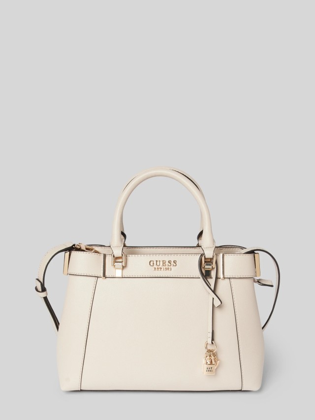 Guess Anadela 3 Comp Satchel Γυναικεία Τσάντα Μπεζ