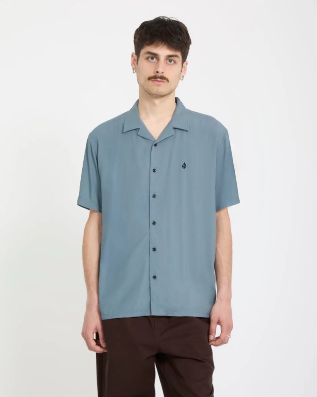 Volcom Single Stone Ss Ανδρικό Πουκάμισο Πετρολ