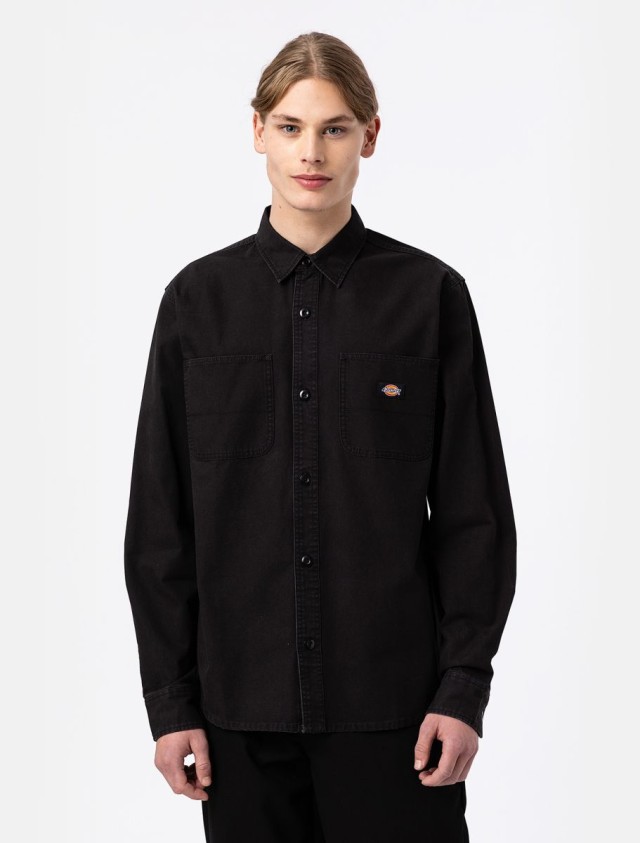 Dickies Duck Canvas Ls Shirt Sw Black Ανδρικό Πουκάμισο Μαύρο