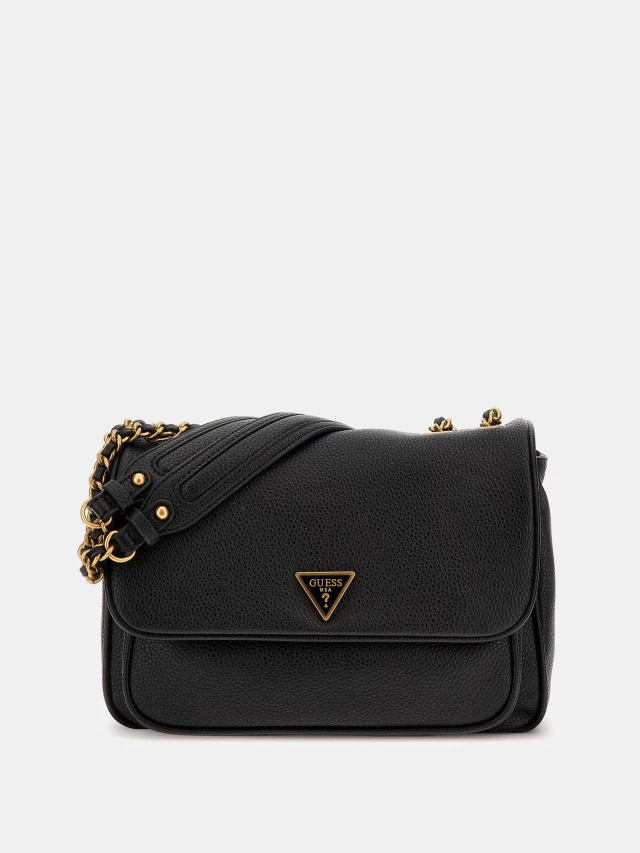 Guess Becci Convertible Xbody Flap Γυναικεία Τσάντα Μαύρη