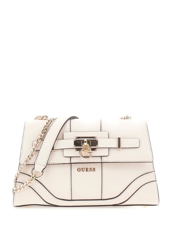 Guess Greyson Ii Cnvrtble Xbody Flap Γυναικεία Τσάντα Μπεζ