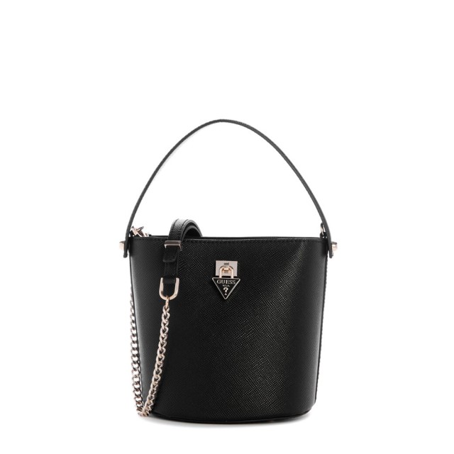 Guess Patsie Top Handle Bucket Γυναικεία Τσάντα Μαύρη