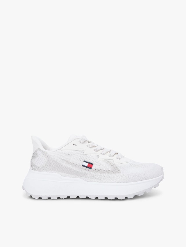 Tommy Hilfiger Tjw Sporty Knit Runner Γυναικεία Sneakers Εκρού