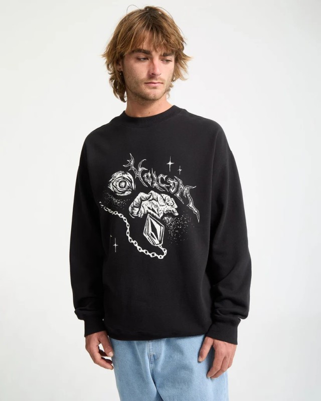 Volcom Recto Verso Crew Ανδρικό Φούτερ Μαύρο