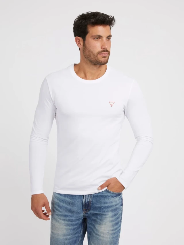 Guess Cn Ls Core Tee Ανδρική Μπλούζα Λευκή