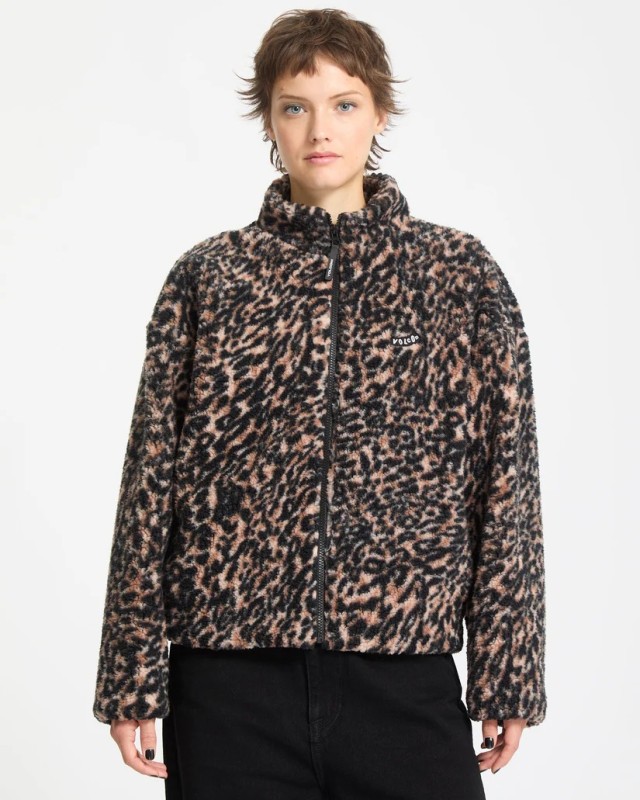 Volcom Wylding Out Sherpa Γυναικεία Ζακέτα Fleece Animal Print