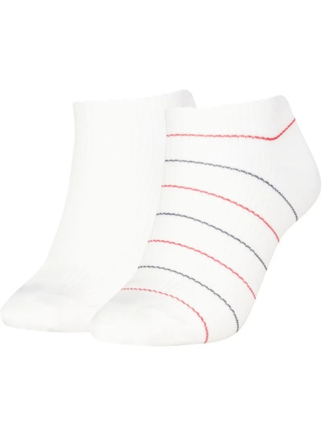 Tommy Hilfiger Th Women Sneaker 2p Rib Stripe Γυναικείες Κάλτσες Λευκές