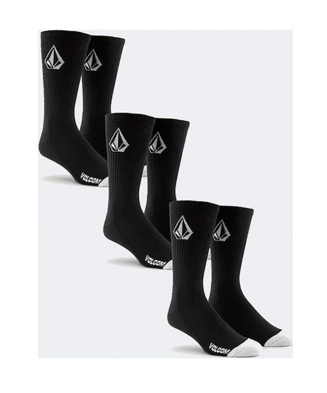 Volcom Full Stone Sock 3Pk Καλτσεσ Μαυρεσ
