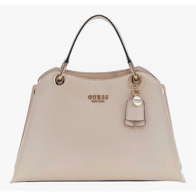 Guess Eco Evaine Girlfriend Satchel  Γυναικεία Τσάντα Μπεζ