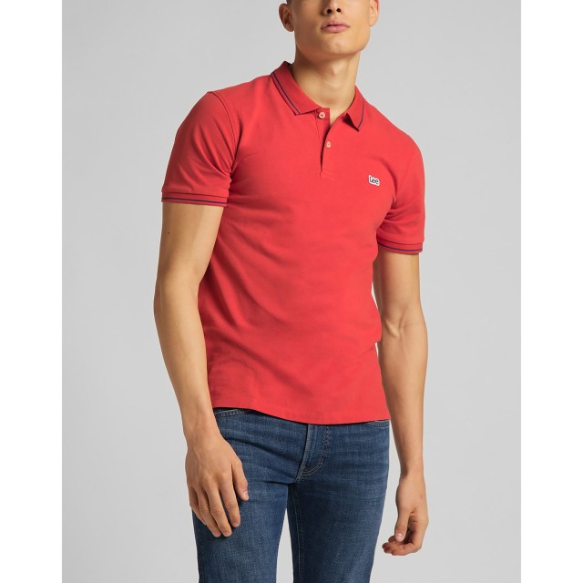 Lee Pique Polo Washed Red Ανδρικη Μπλουζα Κοκκινο