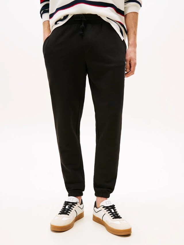 Tommy Hilfiger Tjm Slim Rwb Dna Graphic Pant Ανδρικό Παντελόνι Φόρμας Μαύρο