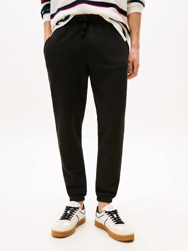 Tommy Hilfiger Tjm Slim Rwb Dna Graphic Pant Ανδρικό Παντελόνι Φόρμας Μαύρο
