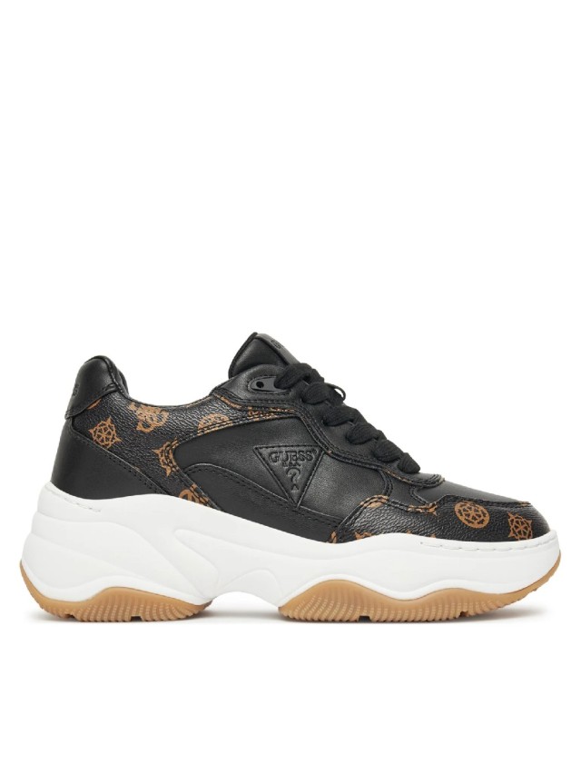 Guess Fonzi Γυναικεία Sneakers Μαύρο Καφέ