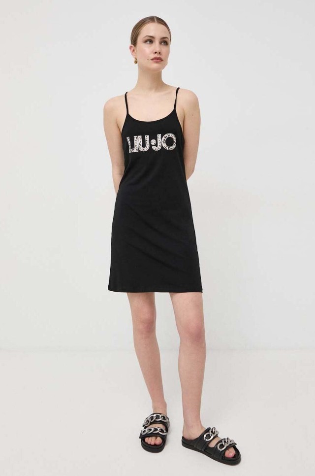 Liu Jo Beachwear Va3j02 Ecs Abito Jersey Γυναικείο Φόρεμα Μαύρο