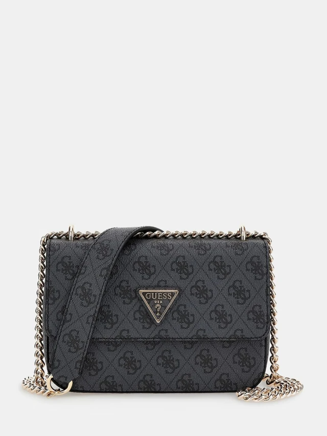 Guess Eco Elements Cnvrtble Xbdy Flap Γυναικεία Τσάντα Ανθρακι