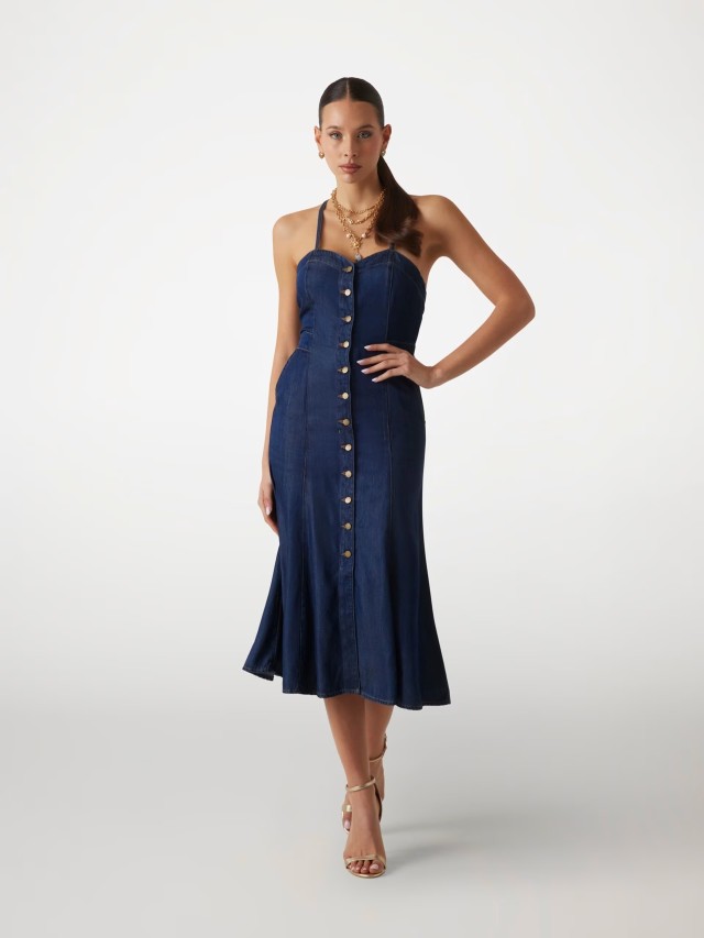 Guess Edna Dress Γυναικείο Φόρεμα Τζιν Wash