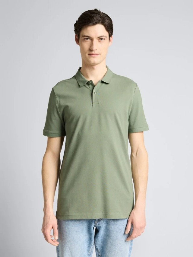 Τom Tailor Basic Polo Ανδρική Μπλούζα Polo Πράσινη