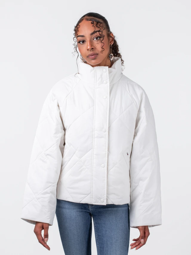 Tommy Hilfiger Tjw Diamond Quilt Jacket Γυναικείο Μπουφάν Λευκο