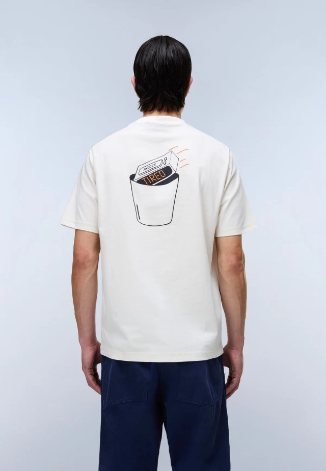 Napapijri S-Sol Ss Fancy Fx3 Ανδρική Μπλούζα Λευκή