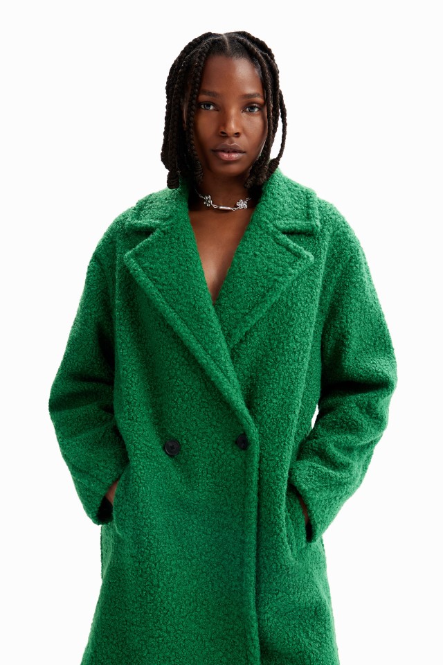Desigual D2 Coat_London Γυναικείο Παλτό Πράσινο