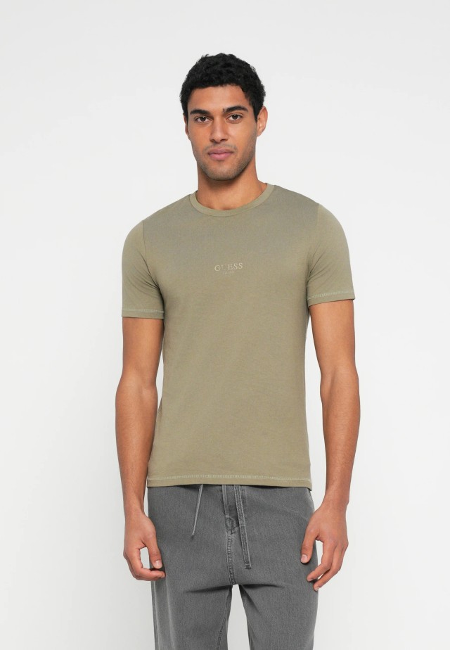 Guess Aidy Cn Ss Tee Ανδρική Μπλούζα Χακί