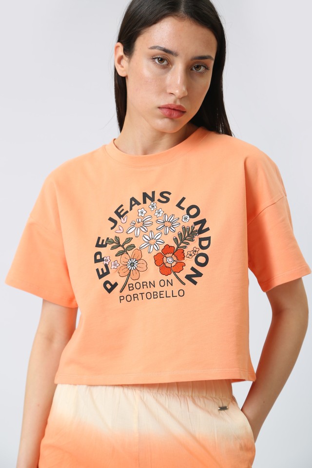 Pepe Jeans Ofra Γυναικεία Μπλούζα Πορτοκαλί