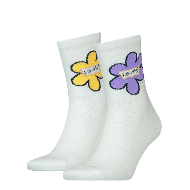 Levis Short Cut Flower 2p Γυναικείες Κάλτσες Λευκές