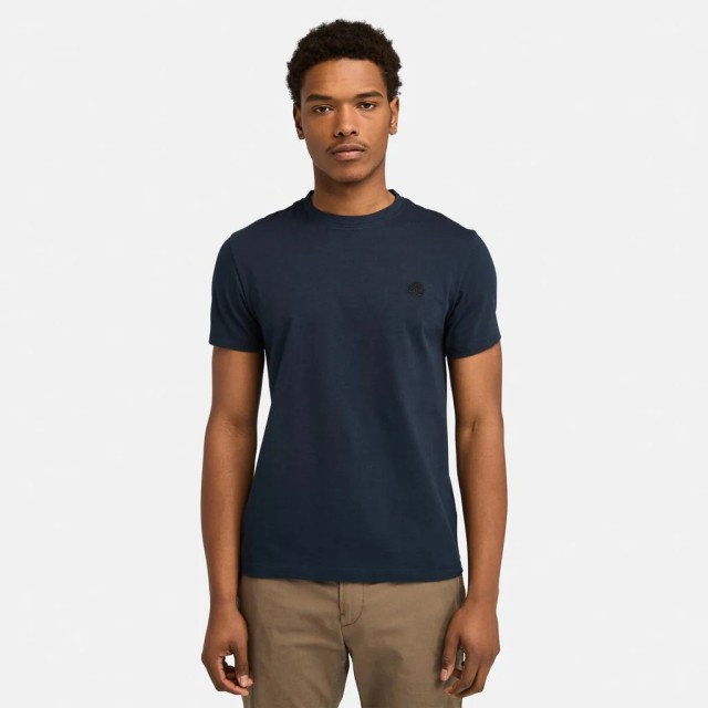 Timberland Dunstan River Short Sleeve Tee Dark Sapphire/Dark Denim Ανδρική Μπλούζα Μπλε