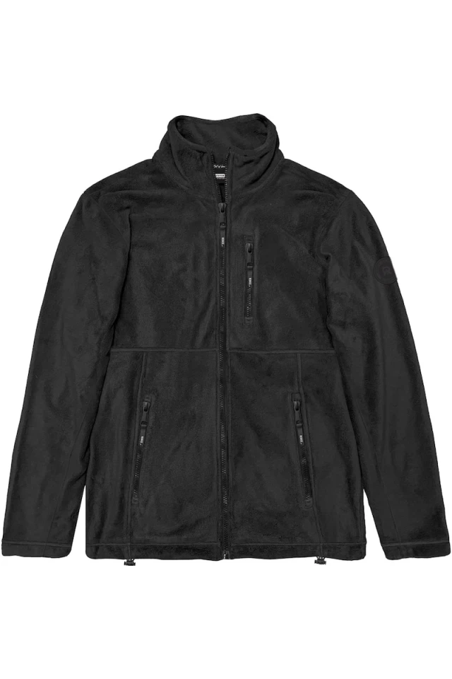 Rebase Polar Fleece Top Full Zip Ανδρικη Ζακετα Fleece Μαυρο