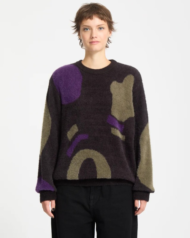 Volcom Blowstone Sweater Γυναικείο Πλεκτό Multi Μαύρο
