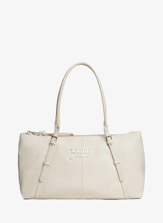 Tommy Hilfiger Tjw Bold Ew Tote Γυναικεία Τσάντα Εκρού