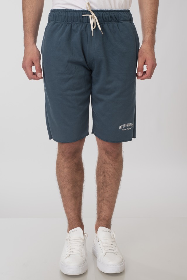 Rebase Shorts Terry Fleece Βερμουδα Φουτερ Πετρολ