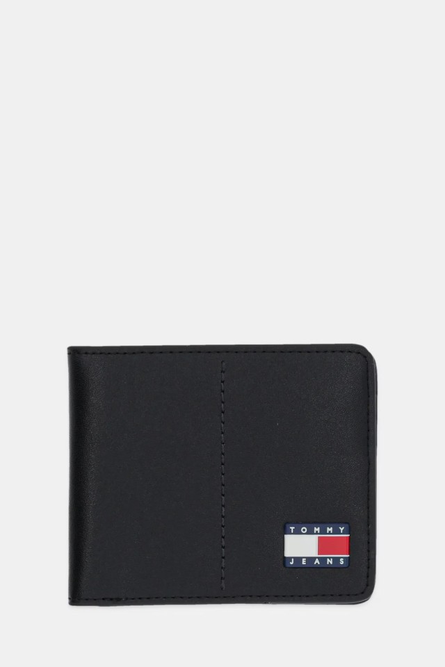Tommy Hilfiger Tjm Heritage Leather Cc Wallet Ανδρικό Πορτοφόλι Μαύρο