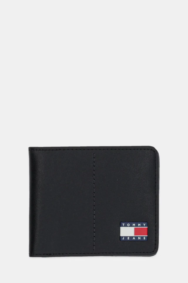 Tommy Hilfiger Tjm Heritage Leather Cc Wallet Ανδρικό Πορτοφόλι Μαύρο