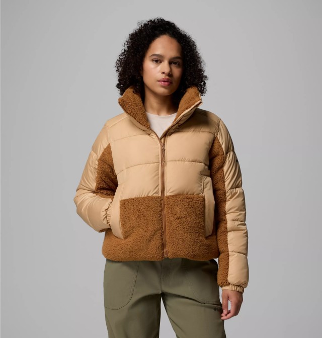 Columbia Leadbetter Point™ II Sherpa Hybrid Γυναικείο Μπουφάν Μπεζ Καμελ