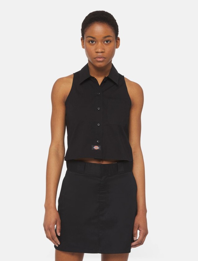 Dickies Ss Saltville Shirt Black Γυναικείο Πουκαμισο Αμανικο Μαύρο