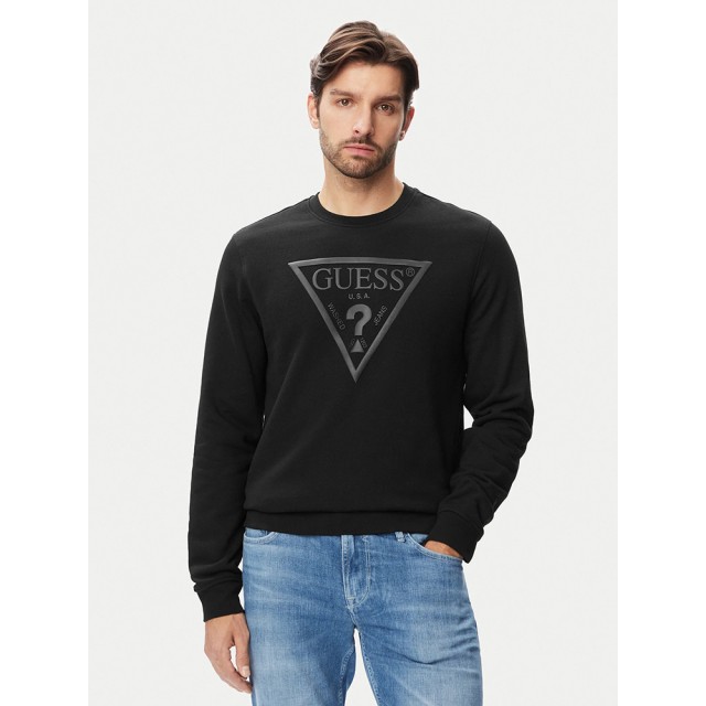 Guess Audley Cn Fleece Ανδρικό Φούτερ Μαύρο