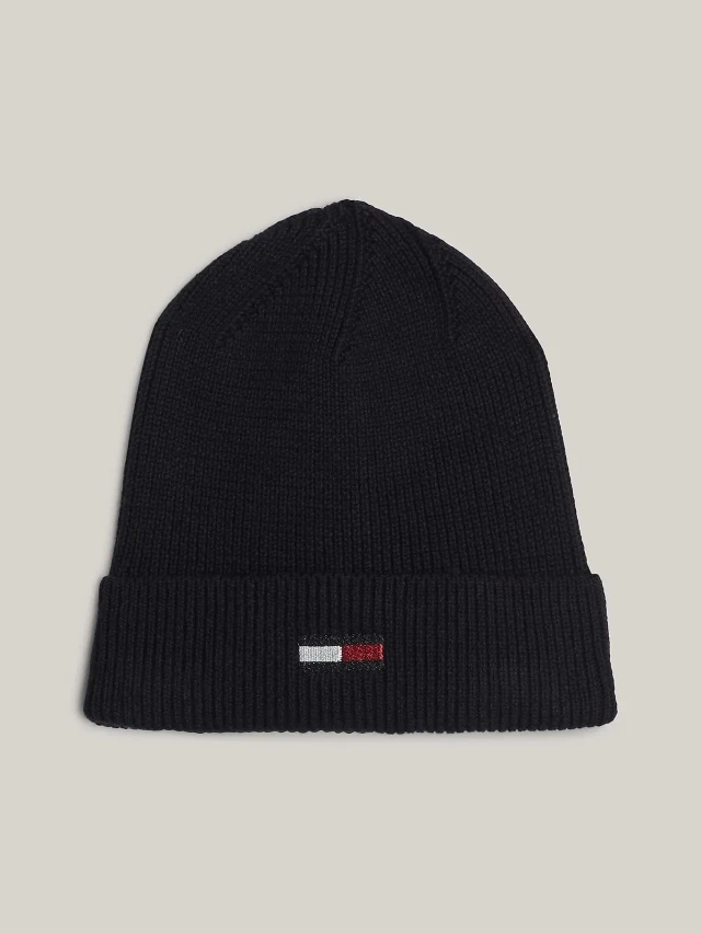 Tommy Hilfiger Tjw Elongated Flag Beanie Σκούφος Μαύρος