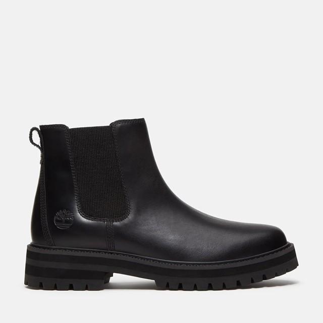 Timberland Britton Drive Mid Chelsea Boot Black Full Grain Ανδρικά Δερμάτινα Μποτάκια Μαύρα